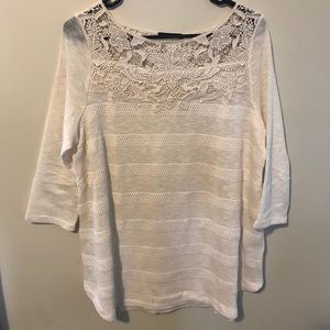 NWOT Staccato Large Knit Sweater W/ Crochet Detail